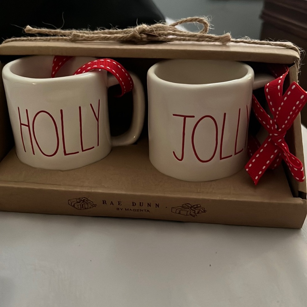 Rae Dunn mini Christmas mugs